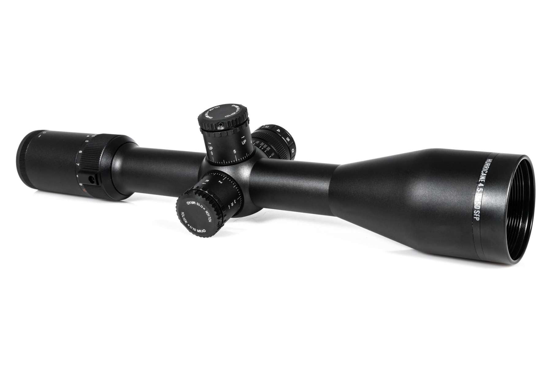 WULF Hurricane SFP Illuminated Half Mildot 0.1MRAD Side Focus Locking Turrets Rifle Scope 11